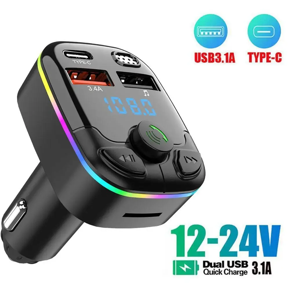 Wireless Car Charger - Transmisor FM Inalámbrico para Auto, Adaptador