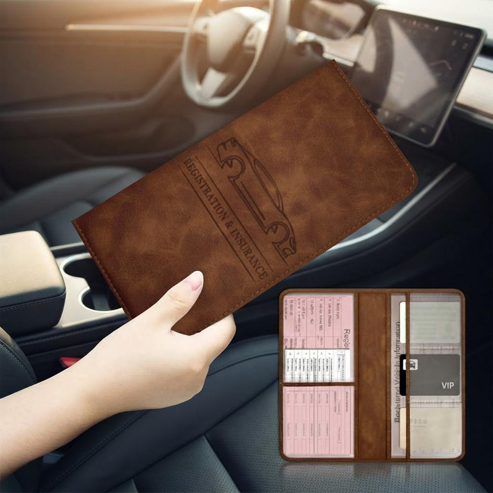 Cartera de Cuero PU para Docum - Car Accessories For Elderly reseña y precio